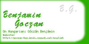benjamin goczan business card